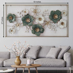 Seville luscious Ivory & Gold florals Metal Wall - Gold Foil Work