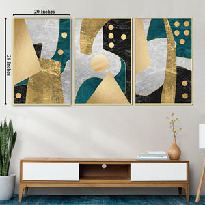 Love in abstraction Framed Canvas Print Set of 3