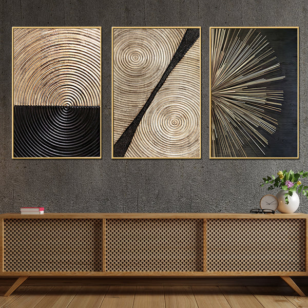 Rising Sun Framed Canvas paintings - Set Of 3