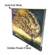 Golden Petals 100% Hand Painted Wall Painting (With Outer Floater Frame)