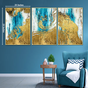 Magnified Opulence Framed Canvas Print Set of 3