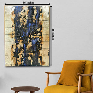 Vougish Grunge  100% Hand Painted Wall Painting (With outer Floater Frame)