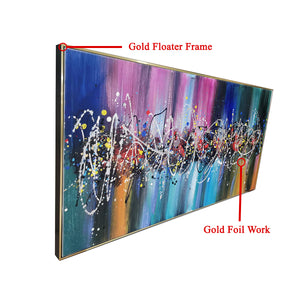 Waves of Wonder 100% Hand Painted Wall Painting (With Outer Floater Frame)