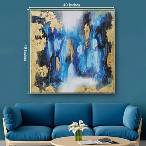 Beauty in Abstraction  100% Hand Painted Wall Painting (With Outer Floater Frame)