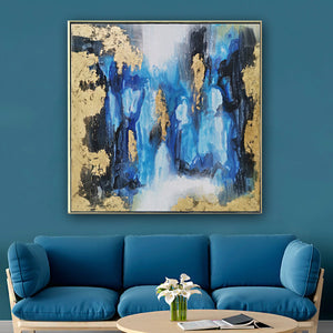 Beauty in Abstraction  100% Hand Painted Wall Painting (With Outer Floater Frame)