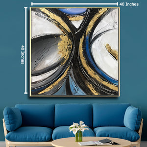 Vail Modern Art Hand painted Wall Painting (With Outer Floater Frame)