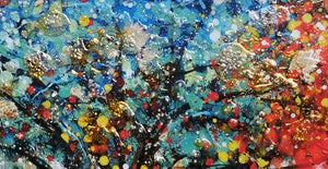 Colourful Graphic Tree Framed Crystal Glass Art Wall Painting