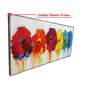 Abstract Prism 100% Hand Painted Wall Painting (With Outer Floater Frame)