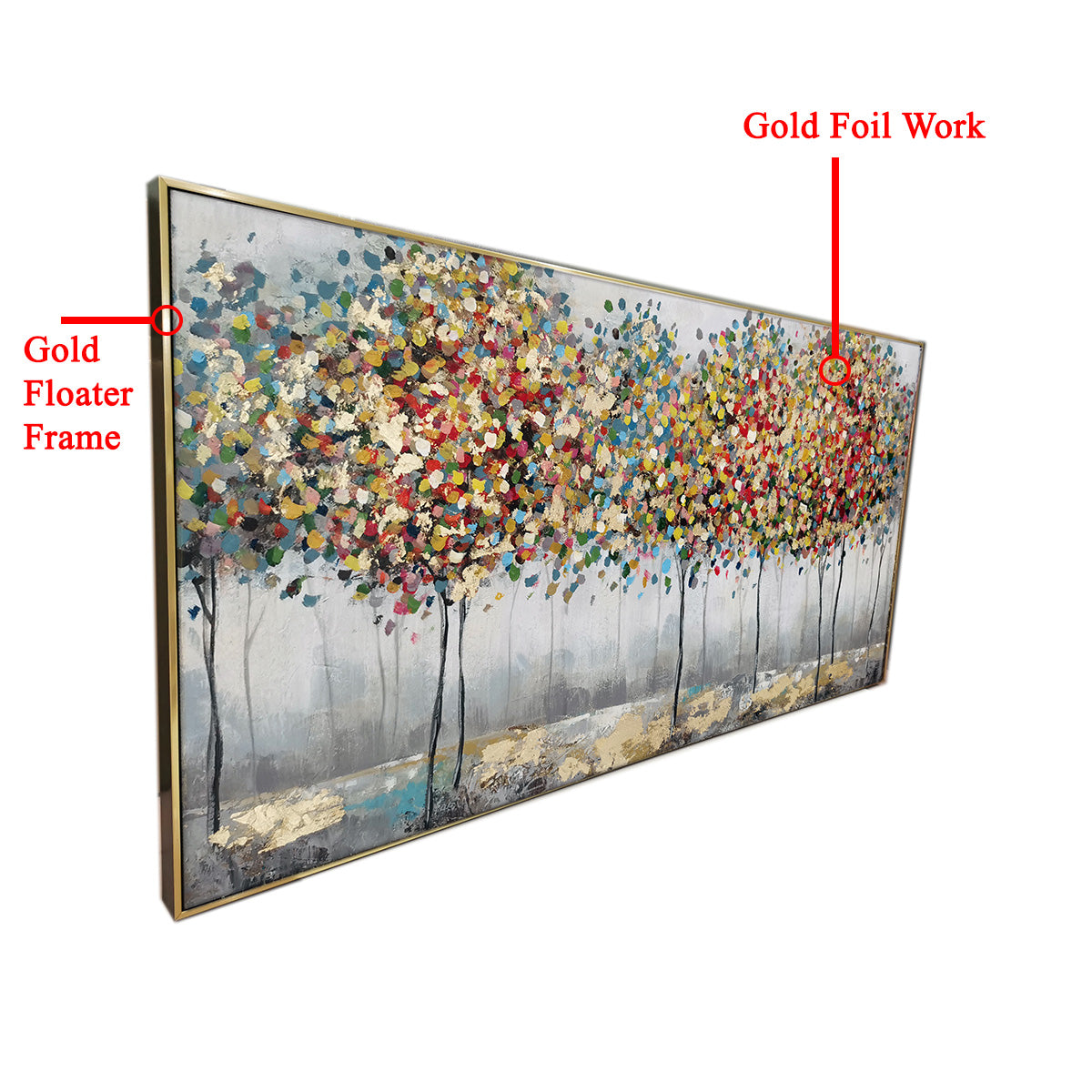 Autumn Affection 100% Hand Painted Decorative Wall Painting Art For Wall Decoration at Home (outer Floater Frame ) (56 x 28 Inches)