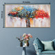 Colourful Graphic Tree Framed Crystal Glass Art Wall Painting