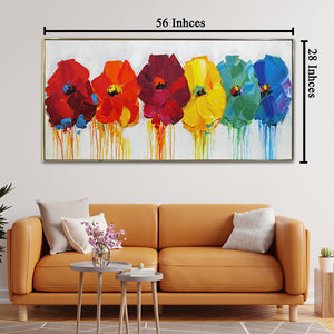Abstract Prism 100% Hand Painted Wall Painting (With Outer Floater Frame)