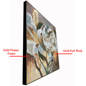 Beautiful Blooming Blossoms 100% Hand Painted Wall Painting (With outer Floater Frame)
