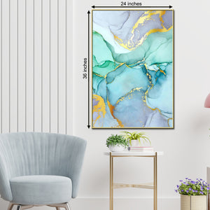 Marble Paint Effect Framed Canvas Wall Art