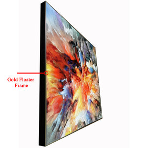 Ferocious Sky 100% Hand Painted Wall Painting (With outer Floater Frame)