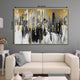 Gold & Black drips Framed Canvas Wall Art