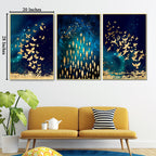 Goldwater Birds Framed Canvas Print Set of 3