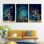 Goldwater Birds Framed Canvas Print Set of 3