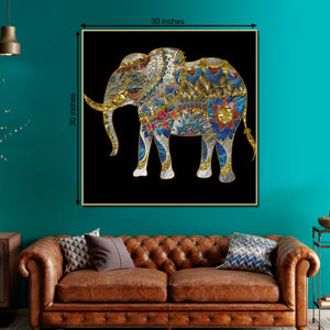 Ecstasy Elephant Framed Canvas Print