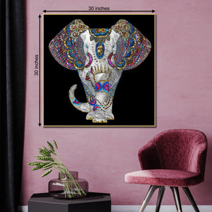 Mysore Elephant Framed Canvas Print