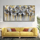 Cosmos Floral Charm Hand painted Wall Painting(With Outer Floater Frame)