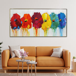 Abstract Prism 100% Hand Painted Wall Painting (With Outer Floater Frame)