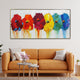 Abstract Prism 100% Hand Painted Wall Painting (With Outer Floater Frame)