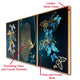 Rochester Botanical Elements & Nature Framed Crystal Glass Painting - Set of 3