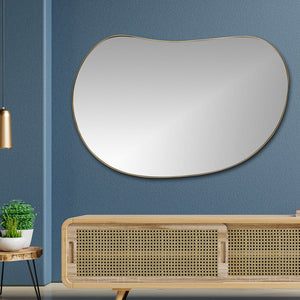 The Pebble Shaped Golden Edge Decorative Mirror