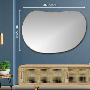 The Pebble Shaped Golden Edge Decorative Mirror