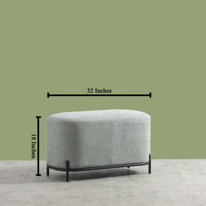 The Yen Oval Poof Green - Scandinavian Design Series