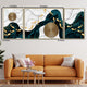 Golden Mystique Framed Canvas Wall Painting Set of 3