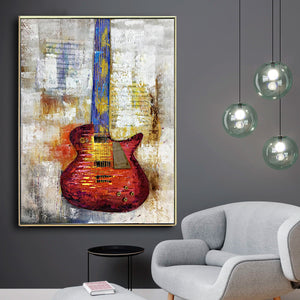 Rockstar 100% Hand Painted Wall Painting with Metal Work & Outer Floater Frame