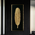 The Golden Glittered Feather Shadow Box Wall Decoration Piece