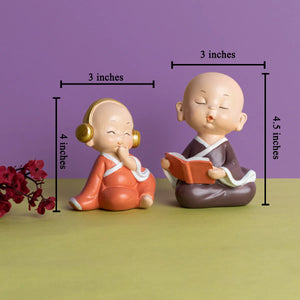 Happiness & Contentment Buddha Home Decoration Shopwpiece - Set of 2