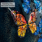 Beauteous Butterflies Framed Crystal Glass Decorative Colorful Wall Painting for Home Wall - Set of 3