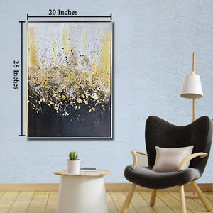 Starry Skies 100% Hand Painted Wall Painting (With outer Floater Frame)