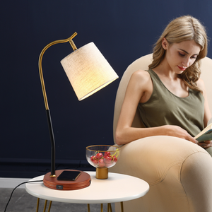 The Fish Hook Study and Side Table Wireless Charging Lamp