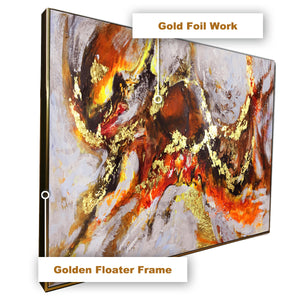 Abstract Modern Art 100% Hand Painted Wall Painting (With Outer Floater Frame)