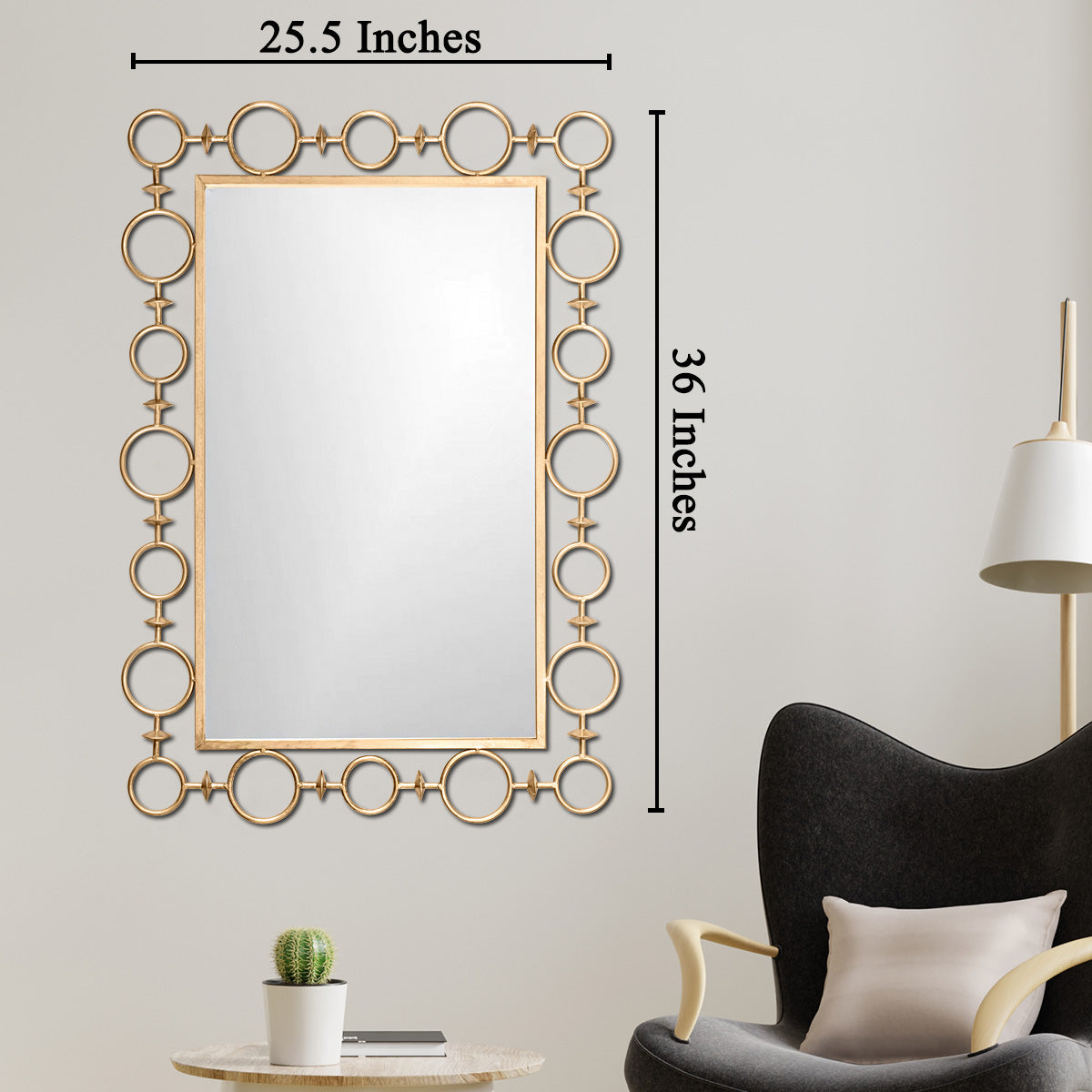 Modern & Luxury Round Gold Sun Metal Wall Mirror Decorative Art-Homary