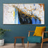 Golden Oasis 100% Hand Painted Wall Painting (With outer Floater Frame)