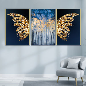 Wings of Fire Framed Canvas Print- Set of 3