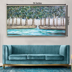 Weathering the Storm Tree of Life 100% Hand Painted Wall Painting (With Outer Floater Frame)