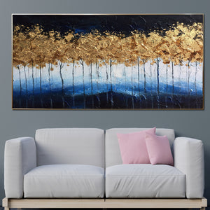 Norfolk Abstract Art Hand painted Wall Painting (With Outer Floater Frame)