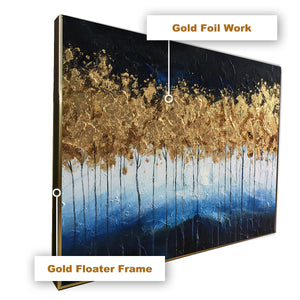 Norfolk Abstract Art Hand painted Wall Painting (With Outer Floater Frame)