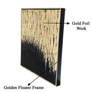 Golden Inspiration  100% Hand Painted Wall Painting (With outer Floater Frame)