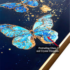 The Dance of Butterflies Framed Crystal Glass Decorative Wall Painting Bedroom