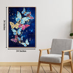 The Dance of Butterflies Framed Crystal Glass Decorative Wall Painting Bedroom