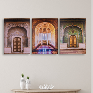 The Royal Doorway 3 Panel Framed Canvas Wall Art