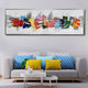 Rainbow in abstraction 100% Handpainted Wall Painting (With Outer Floater Frame)