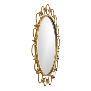 The Rivet Brushed Gold Designer Decorative Wall Mirror
